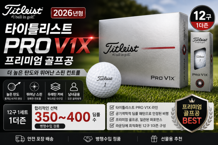 타이틀리스트 2026 PRO V1X 골프공 화이트 12구 추천 한더즌 프리미엄 골프볼 추천