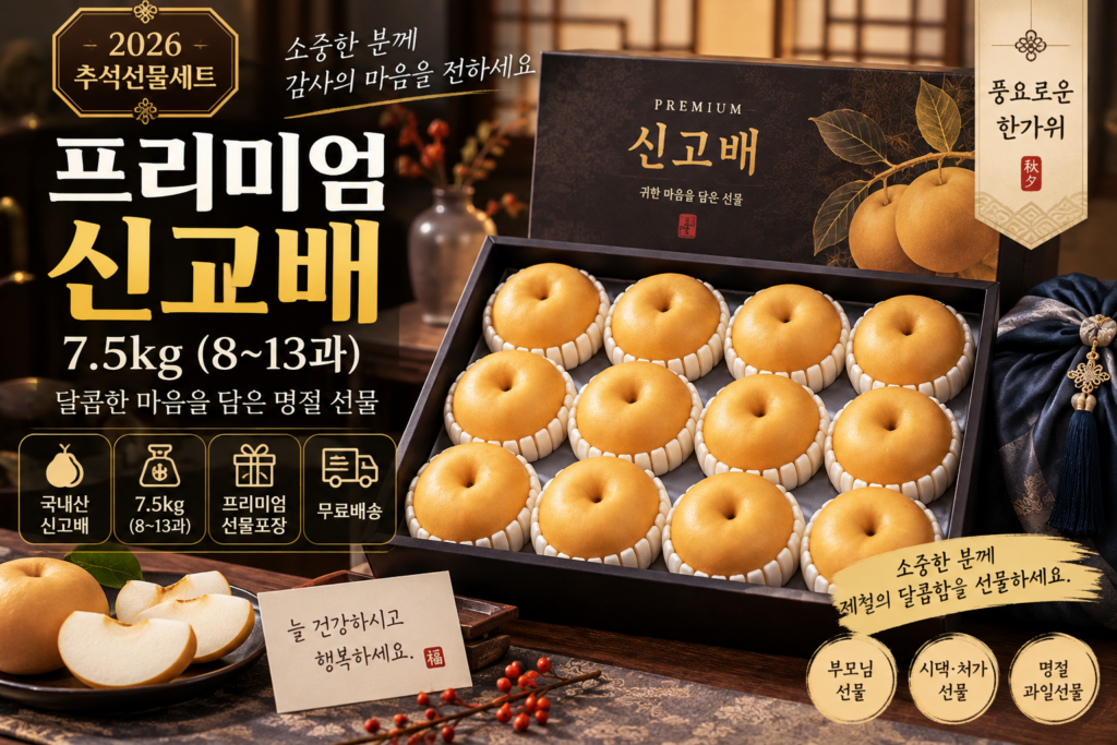 2026 추석 한가위 배 선물세트 추천｜프리미엄 신고배 7.5kg 부모님·시댁·처가 명절선물 가격 비교 제품 이미지
